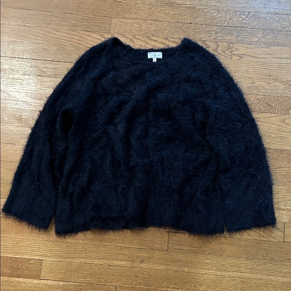 Lou & Grey Dark Navy Fuzzy Crewneck Sweater
